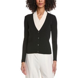Kenneth Cole Womens  Ribbed Cardigan, Black